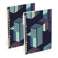 thumbnail image 1 of FORMRS 1-Subject Spiral Notebook 8" x 5" College Ruled 60 Refillable Sheet A5 Hard Cover, Cube Stripes, 1 of 7