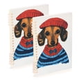 thumbnail image 1 of FORMRS 1-Subject Spiral Notebook 8" x 5" College Ruled 60 Refillable Sheet A5 Hard Cover, Cute Dog Artist, 1 of 7