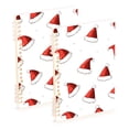 thumbnail image 1 of FORMRS 1-Subject Spiral Notebook 8" x 5" College Ruled 60 Refillable Sheet A5 Hard Cover, Cute Santa Hats Pattern, 1 of 7
