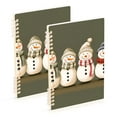 thumbnail image 1 of FORMRS 1-Subject Spiral Notebook 8" x 5" College Ruled 60 Refillable Sheet A5 Hard Cover, Cute Snowmen, 1 of 7