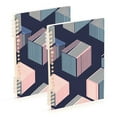 thumbnail image 1 of FORMRS 1-Subject Spiral Notebook 8" x 5" College Ruled 60 Refillable Sheet A5 Hard Cover, Dark Cubes, 1 of 7