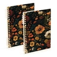 thumbnail image 1 of FORMRS 1-Subject Spiral Notebook 8" x 5" College Ruled 60 Refillable Sheet A5 Hard Cover, Dark Floral Pattern, 1 of 7