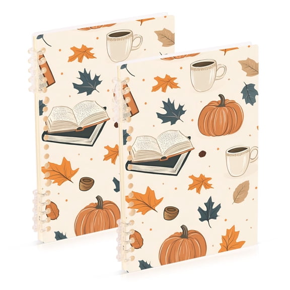 FORMRS 1-Subject Spiral Notebook 8" x 5" College Ruled 60 Refillable Sheet A5 Hard Cover, Fall Books