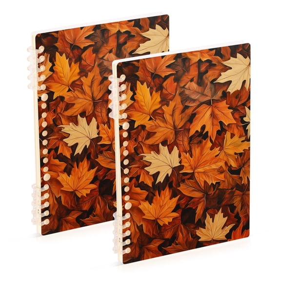 FORMRS 1-Subject Spiral Notebook 8" x 5" College Ruled 60 Refillable Sheet A5 Hard Cover, Fall Pattern
