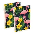 thumbnail image 1 of FORMRS 1-Subject Spiral Notebook 8" x 5" College Ruled 60 Refillable Sheet A5 Hard Cover, Flamingo Pattern, 1 of 7