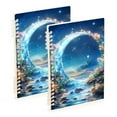 thumbnail image 1 of FORMRS 1-Subject Spiral Notebook 8" x 5" College Ruled 60 Refillable Sheet A5 Hard Cover, Floral Moon, 1 of 7