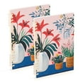 thumbnail image 1 of FORMRS 1-Subject Spiral Notebook 8" x 5" College Ruled 60 Refillable Sheet A5 Hard Cover, Flowers and Leaves, 1 of 7