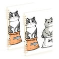 thumbnail image 1 of FORMRS 1-Subject Spiral Notebook 8" x 5" College Ruled 60 Refillable Sheet, Gray Cute Chubby Cat, 1 of 7
