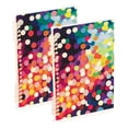 thumbnail image 1 of FORMRS 1-Subject Spiral Notebook 8" x 5" College Ruled 60 Refillable Sheet A5 Hard Cover, Green Colorful Circles, 1 of 7