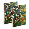 thumbnail image 1 of FORMRS 1-Subject Spiral Notebook 8" x 5" College Ruled 60 Refillable Sheet A5 Hard Cover, Green Floral Garden, 1 of 7