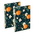 thumbnail image 1 of FORMRS 1-Subject Spiral Notebook 8" x 5" College Ruled 60 Refillable Sheet, Green Floral Oranges, 1 of 7