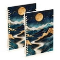 thumbnail image 1 of FORMRS 1-Subject Spiral Notebook 8" x 5" College Ruled 60 Refillable Sheet A5 Hard Cover, Green Mountains, 1 of 7
