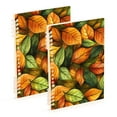 thumbnail image 1 of FORMRS 1-Subject Spiral Notebook 8" x 5" College Ruled 60 Refillable Sheet A5 Hard Cover, Green Retro Leaves, 1 of 7