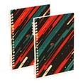 thumbnail image 1 of FORMRS 1-Subject Spiral Notebook 8" x 5" College Ruled 60 Refillable Sheet A5 Hard Cover, Green Stars Abstract, 1 of 7