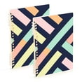 thumbnail image 1 of FORMRS 1-Subject Spiral Notebook 8" x 5" College Ruled 60 Refillable Sheet A5 Hard Cover, Green Stripes, 1 of 7