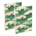 thumbnail image 1 of FORMRS 1-Subject Spiral Notebook 8" x 5" College Ruled 60 Refillable Sheet A5 Hard Cover, Green Wave Pattern, 1 of 7
