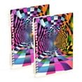 thumbnail image 1 of FORMRS 1-Subject Spiral Notebook 8" x 5" College Ruled 60 Refillable Sheet, Green Wavy Plaid, 1 of 7
