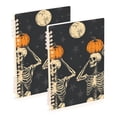 thumbnail image 1 of FORMRS 1-Subject Spiral Notebook 8" x 5" College Ruled 60 Refillable Sheet A5 Hard Cover, Halloween Skeleton Moon, 1 of 7