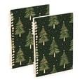thumbnail image 1 of FORMRS 1-Subject Spiral Notebook 8" x 5" College Ruled 60 Refillable Sheet A5 Hard Cover, Hand Drawn Christmas Trees, 1 of 7