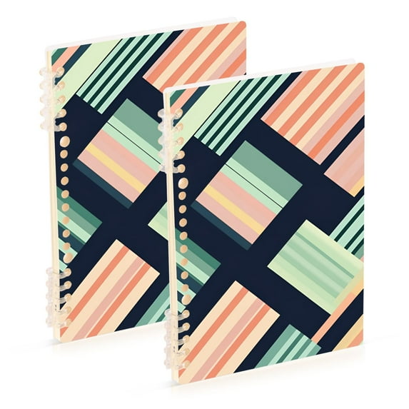 FORMRS 1-Subject Spiral Notebook 8" x 5" College Ruled 60 Refillable Sheet A5 Hard Cover, Isometric Pink