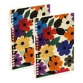 thumbnail image 1 of FORMRS 1-Subject Spiral Notebook 8" x 5" College Ruled 60 Refillable Sheet A5 Hard Cover, Large Colorful Flowers Pattern, 1 of 7