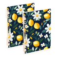thumbnail image 1 of FORMRS 1-Subject Spiral Notebook 8" x 5" College Ruled 60 Refillable Sheet A5 Hard Cover, Lemon Flowers, 1 of 7