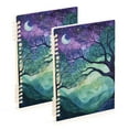 thumbnail image 1 of FORMRS 1-Subject Spiral Notebook 8" x 5" College Ruled 60 Refillable Sheet A5 Hard Cover, Moonlight Forest, 1 of 7