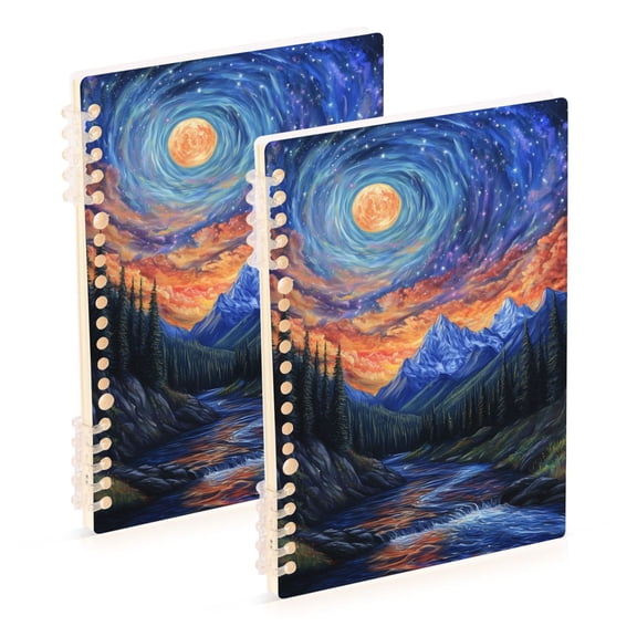 FORMRS 1-Subject Spiral Notebook 8" x 5" College Ruled 60 Refillable Sheet, Mountains and Forests