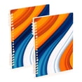 thumbnail image 1 of FORMRS 1-Subject Spiral Notebook 8" x 5" College Ruled 60 Refillable Sheet A5 Hard Cover, Orange Abstract Wavy, 1 of 7