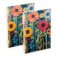 thumbnail image 1 of FORMRS 1-Subject Spiral Notebook 8" x 5" College Ruled 60 Refillable Sheet A5 Hard Cover, Orange Colorful Flowers, 1 of 7