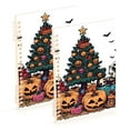 thumbnail image 1 of FORMRS 1-Subject Spiral Notebook 8" x 5" College Ruled 60 Refillable Sheet A5 Hard Cover, Orange Halloween Trees, 1 of 7