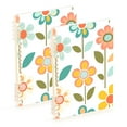thumbnail image 1 of FORMRS 1-Subject Spiral Notebook 8" x 5" College Ruled 60 Refillable Sheet A5 Hard Cover, Orange Retro Flower, 1 of 7