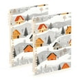thumbnail image 1 of FORMRS 1-Subject Spiral Notebook 8" x 5" College Ruled 60 Refillable Sheet A5 Hard Cover, Orange Snow Houses, 1 of 7