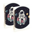 thumbnail image 1 of FORMRS 1-Subject Spiral Notebook 8" x 5" College Ruled 60 Refillable Sheet A5 Hard Cover, Pink Astronaut Planet, 1 of 7