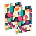 thumbnail image 1 of FORMRS 1-Subject Spiral Notebook 8" x 5" College Ruled 60 Refillable Sheet A5 Hard Cover, Pink Geometric, 1 of 7