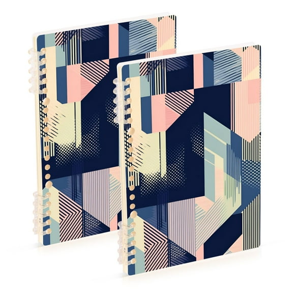 FORMRS 1-Subject Spiral Notebook 8" x 5" College Ruled 60 Refillable Sheet A5 Hard Cover, Pink Stripes