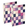 thumbnail image 1 of FORMRS 1-Subject Spiral Notebook 8" x 5" College Ruled 60 Refillable Sheet, Pink and Purple Plaid Pattern, 1 of 7