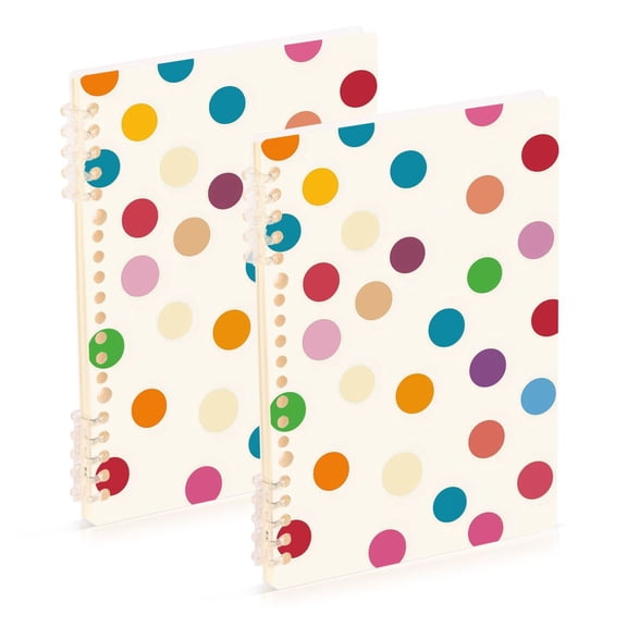 FORMRS 1-Subject Spiral Notebook 8" x 5" College Ruled 60 Refillable Sheet A5 Hard Cover, Polka Dot