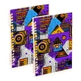 thumbnail image 1 of FORMRS 1-Subject Spiral Notebook 8" x 5" College Ruled 60 Refillable Sheet A5 Hard Cover, Purple Simple Triangles, 1 of 7