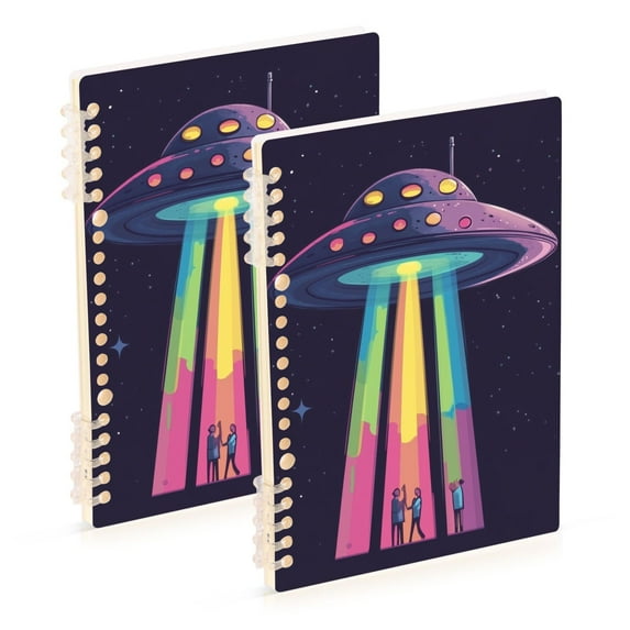 FORMRS 1-Subject Spiral Notebook 8" x 5" College Ruled 60 Refillable Sheet, Purple UFO