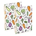 thumbnail image 1 of FORMRS 1-Subject Spiral Notebook 8" x 5" College Ruled 60 Refillable Sheet A5 Hard Cover, Purple Vegetables Pattern, 1 of 7