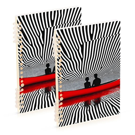 FORMRS 1-Subject Spiral Notebook 8" x 5" College Ruled 60 Refillable Sheet A5 Hard Cover, Red Boat