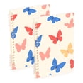 thumbnail image 1 of FORMRS 1-Subject Spiral Notebook 8" x 5" College Ruled 60 Refillable Sheet A5 Hard Cover, Red Butterflies, 1 of 7