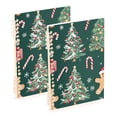 thumbnail image 1 of FORMRS 1-Subject Spiral Notebook 8" x 5" College Ruled 60 Refillable Sheet A5 Hard Cover, Red Christmas Gingerbread, 1 of 7