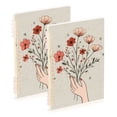 thumbnail image 1 of FORMRS 1-Subject Spiral Notebook 8" x 5" College Ruled 60 Refillable Sheet A5 Hard Cover, Red Flower, 1 of 7