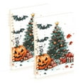 thumbnail image 1 of FORMRS 1-Subject Spiral Notebook 8" x 5" College Ruled 60 Refillable Sheet A5 Hard Cover, Red Halloween Trees, 1 of 7