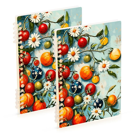 FORMRS 1-Subject Spiral Notebook 8" x 5" College Ruled 60 Refillable Sheet, Red Tomatoes