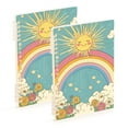 thumbnail image 1 of FORMRS 1-Subject Spiral Notebook 8" x 5" College Ruled 60 Refillable Sheet A5 Hard Cover, Retro Beige Rainbow, 1 of 7