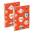 thumbnail image 1 of FORMRS 1-Subject Spiral Notebook 8" x 5" College Ruled 60 Refillable Sheet, Retro Christmas Ornaments Pattern, 1 of 7