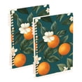 thumbnail image 1 of FORMRS 1-Subject Spiral Notebook 8" x 5" College Ruled 60 Refillable Sheet A5 Hard Cover, Retro Floral Orange, 1 of 7